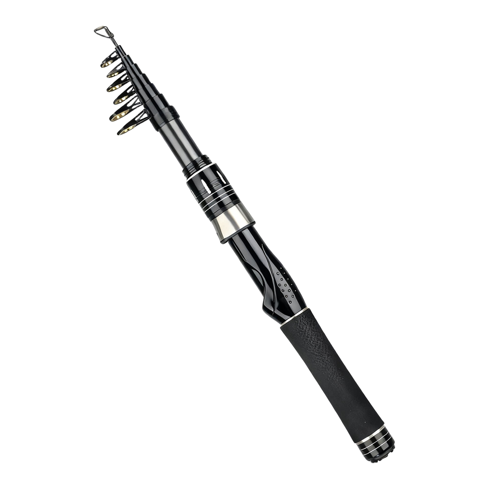Telescopic Fishing Rod - คันเบ็ดตกปลาคาร์บอนแบบยืดหดได้ น้ำหนักเบา พร้อมวงแหวนเซรามิก แอคชั่นเร็ว พกพาสะดวก สำหรับตกปลาชายฝั่งและทะเล
