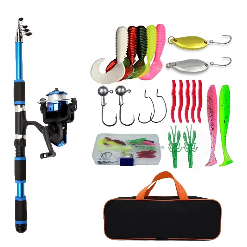 Fishing Equipment Set - คันเบ็ดครบชุด ชุดอุปกรณ์ตกปลา คันเบ็ดมือใหม่ อุปกรณ์ตกปลา และเหยื่อ 21