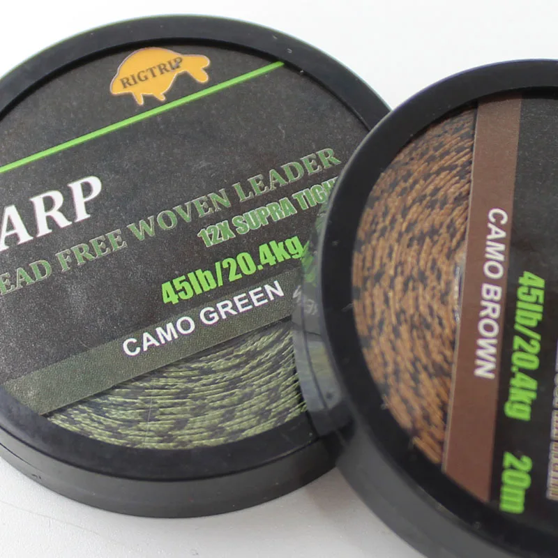 Fishing Equipment Bundle - 20 M ปลาคาร์พตกปลาผู้นําสายตะกั่วฟรีผู้นํา Camo สีเขียวตะกั่ว Core