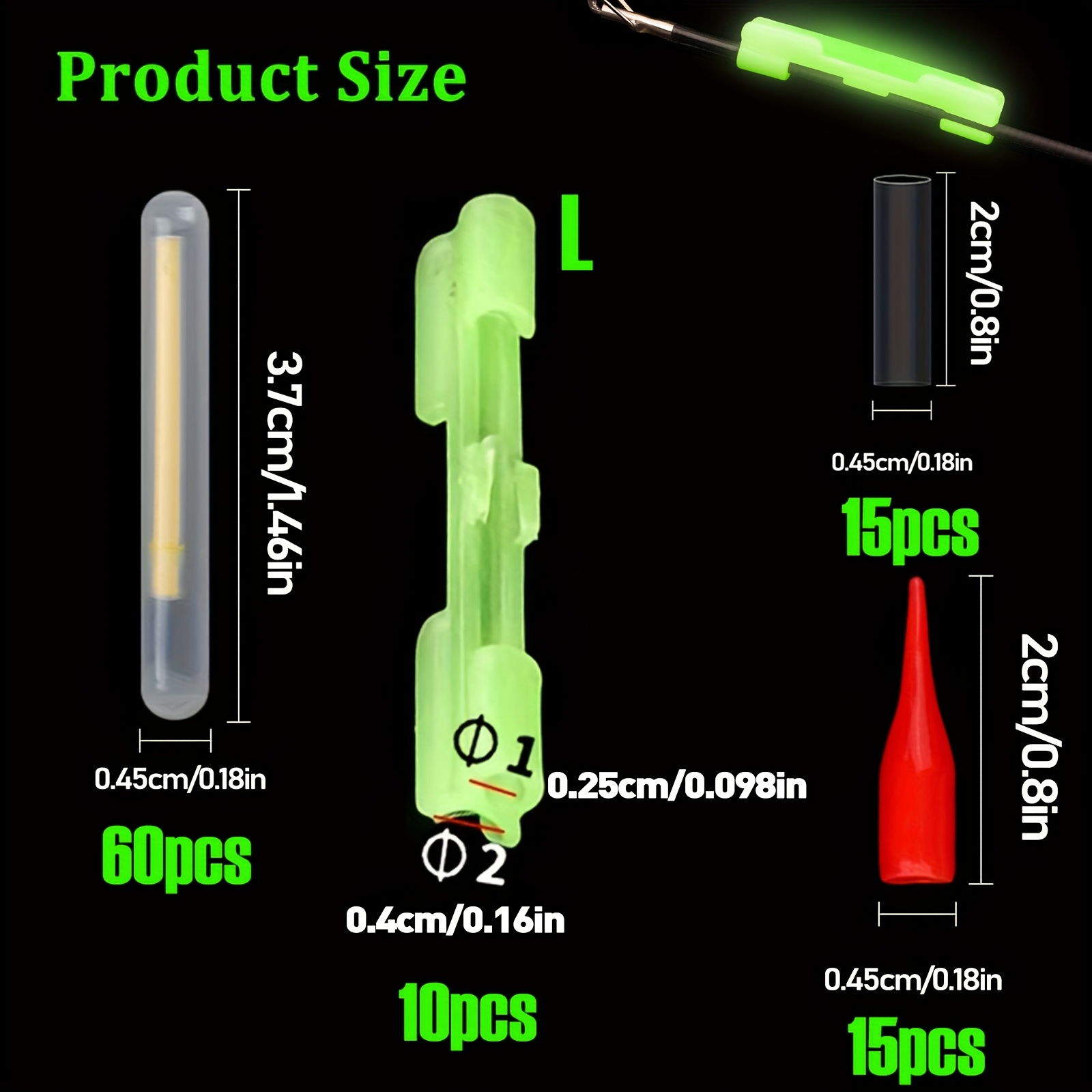 100PCS ตกปลา GLOW Sticks ชุด,R - Night Float Fishing บทวิจารณ์และราคา