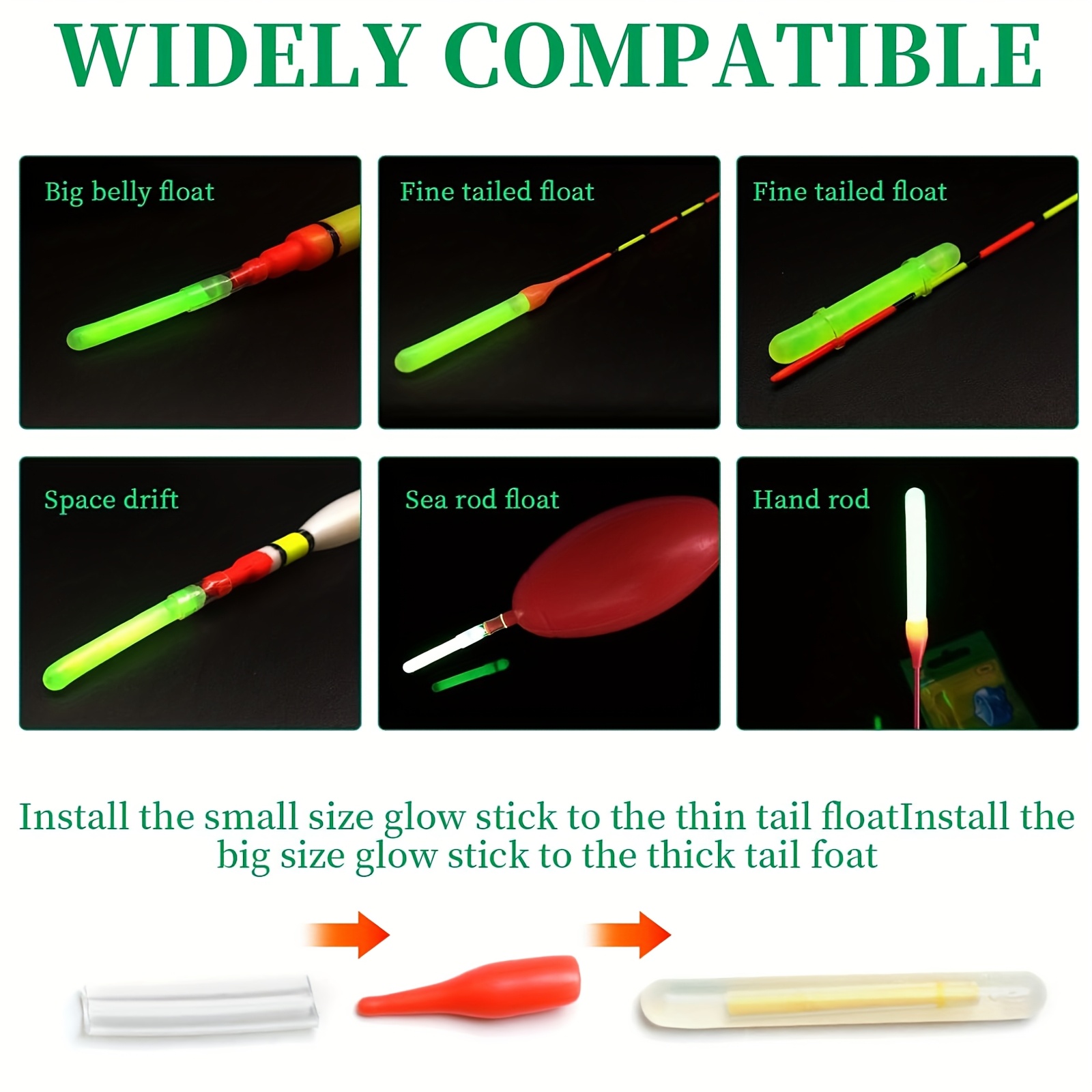 100PCS ตกปลา GLOW Sticks ชุด,R - Night Float Fishing บทวิจารณ์และราคา